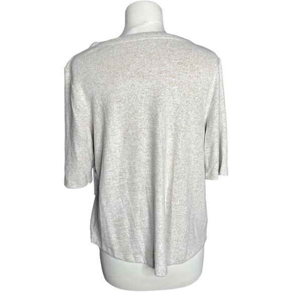 NWT Chico’s Soft Knit Cozy Knit Oatmeal Pullover Tee L - Picture 2 of 6